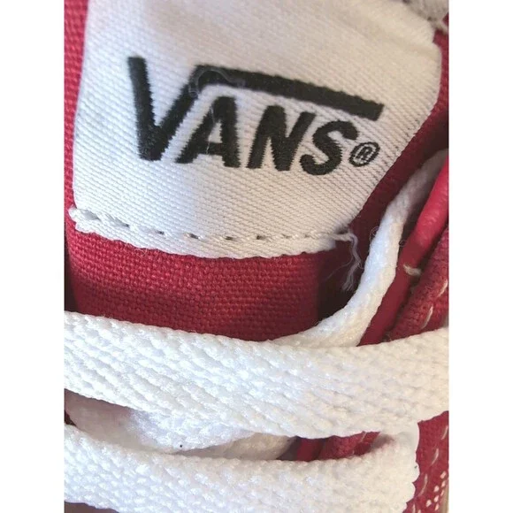 VANS Red Checkerboard Skater Sneakers Unisex, Low Top, Lace-Up - Picture 7 of 8